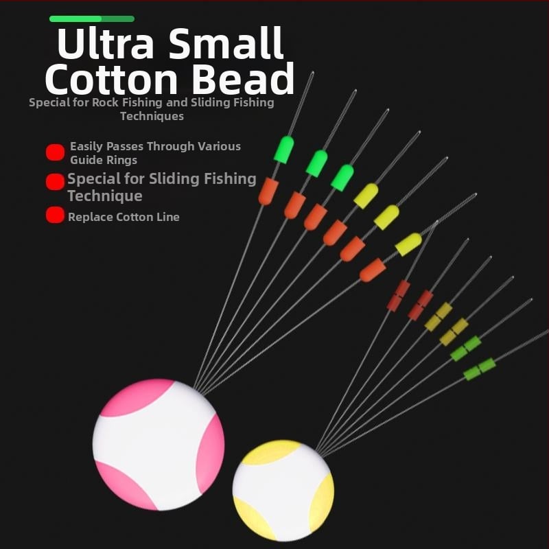 Puuvillane kalastusliini komplekt koos libisevate ujukatega, puuvillaste sõlmedega, kahekordsete vahekaroliinidega pikkade visete jaoks, kahekordsed positsioneerimise lukud — Materjal: siidilill; Pärinemine: Muu