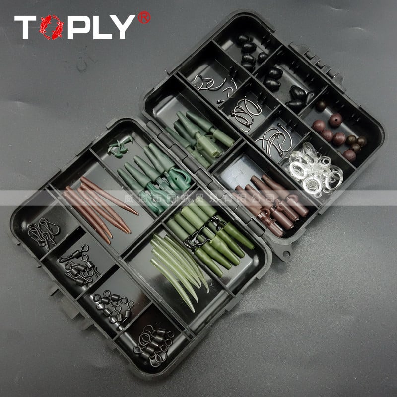 TOPly Set opreme za ribolov s plastičnom kutijom – Materijali: PE, ABS, olovo i nehrđajući čelik; Uključuje ribolovnu liniju i dodatke
