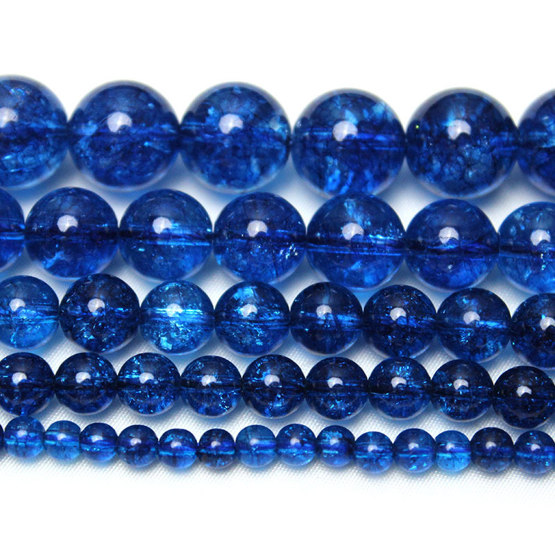 Plave popcorn kristalne perle za DIY izradu nakita, polugotove okrugle kristalne perle