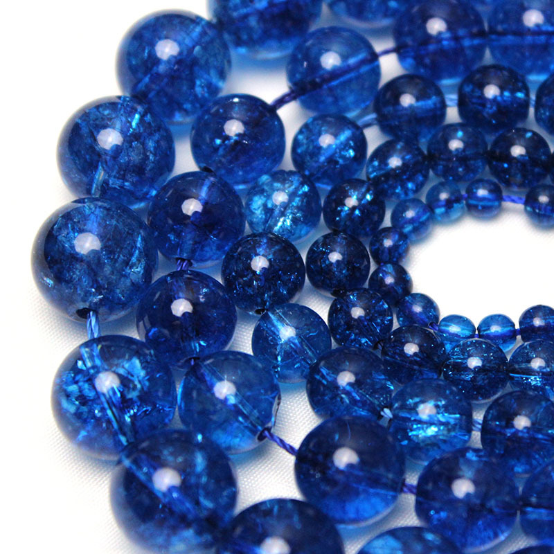 Plave popcorn kristalne perle za DIY izradu nakita, polugotove okrugle kristalne perle