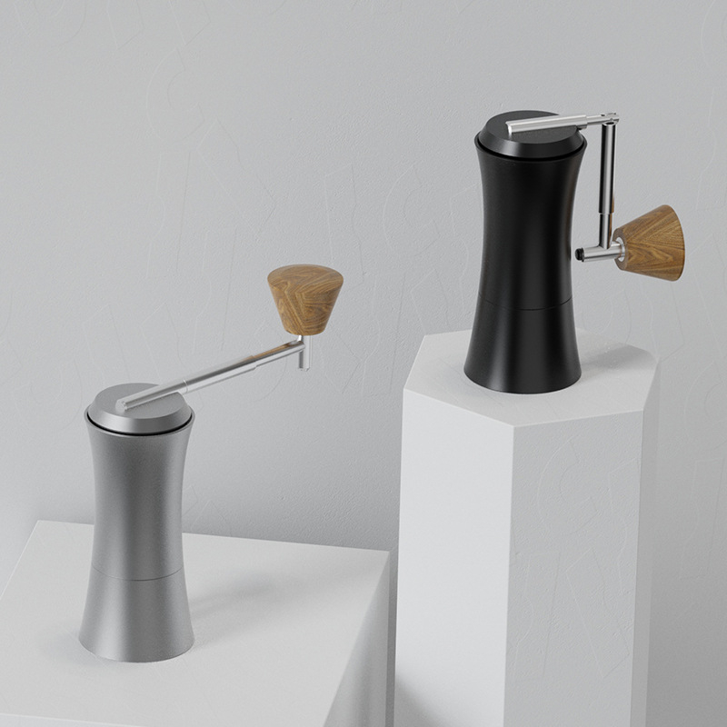 DHPO kézi kávédaráló CNC őrlőmaggal, Space alumínium test, retro fényű luxus stílus, modell D6x-h