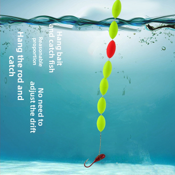 Dokončená sada rybárskeho vlascu s plávakom sedem hviezd a ostnatými háčikmi, penovým materiálom