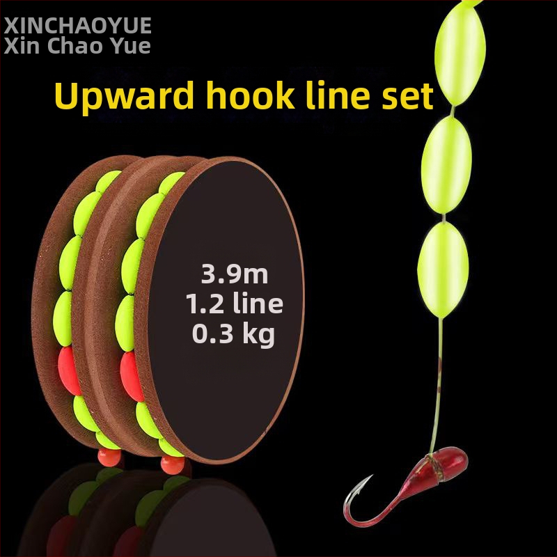 Dokončená sada rybárskeho vlascu s plávakom sedem hviezd a ostnatými háčikmi, penovým materiálom