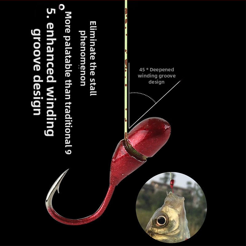 Dokončená sada rybárskeho vlascu s plávakom sedem hviezd a ostnatými háčikmi, penovým materiálom