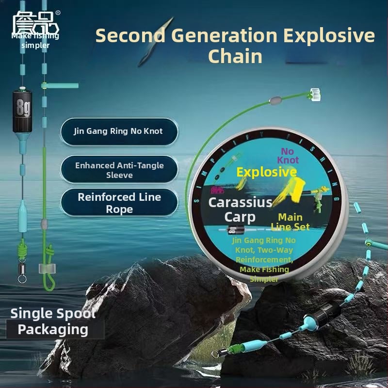 Žvejybos linijų rinkinys dideliems žuvims, be mazgų, deimantinis žiedas, pagrindinė linija didelio įtampos, medžiaga: vilna