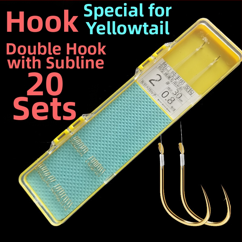 Nailoninis žvejybos vadovas su dvigubu kabliu, rankų darbo, paruoštas naudoti