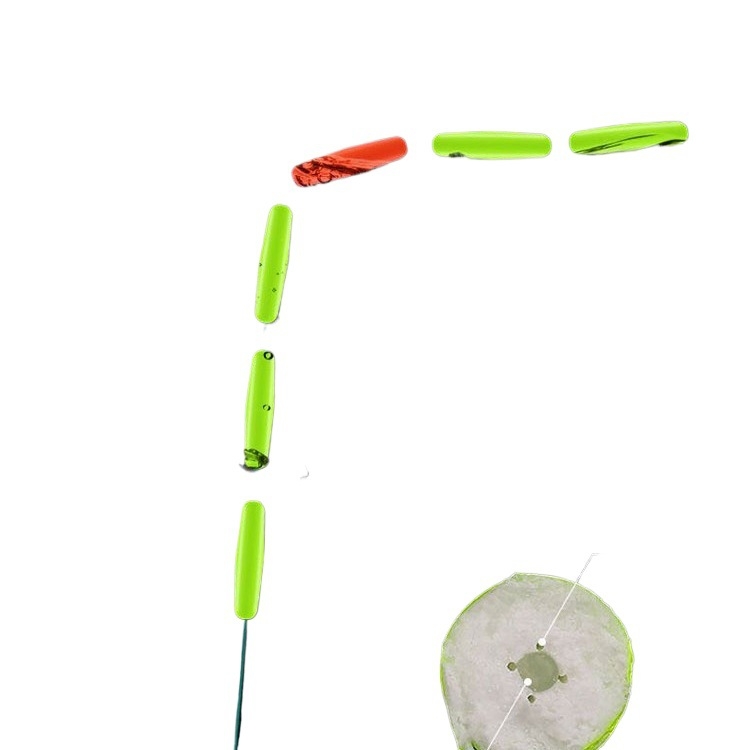 Septynių žvaigždučių plūdės komplektas su dangaus krypties konksu, pagrindinė linija su maža auksine svarele – upių žvejybai, ilgis 3,9 m, medžiaga: šilkas, kilmė: Kinija, prekės kodas: F97575h sjj95 ms