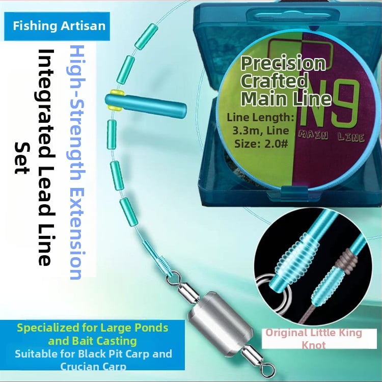 Pagrindinės žvejybos linijos rinkinys Black Pit, rankų darbo, PE sustiprintas, nailonas, ilgis 3.6 m