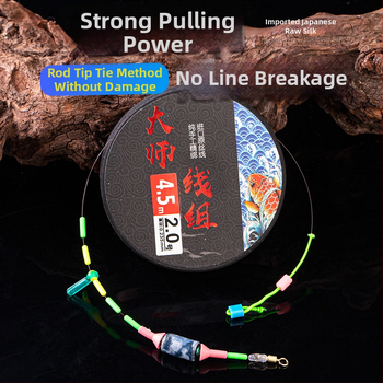 Nailono vientisa pagrindinė žvejybos linija komplektas gėlavandeniams žvejyboms — Medžiaga: Nailonas; Ilgis: 3.6–8.1 m; Tinka ežerams, tvenkiniams ir upei.