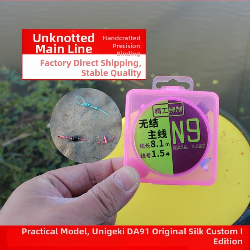 Nailono pagrindinė linija Black Pit žvejybai — sustiprinta, be mazgų, savarankiškai užsidaranti, prieš susivėlimą