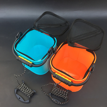 EVA materiāla makšķerēšanas spainis, saliekams un pārnēsājams dzīvajām zivīm ar sietu, elpojošs