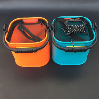 EVA materiāla makšķerēšanas spainis, saliekams un pārnēsājams dzīvajām zivīm ar sietu, elpojošs