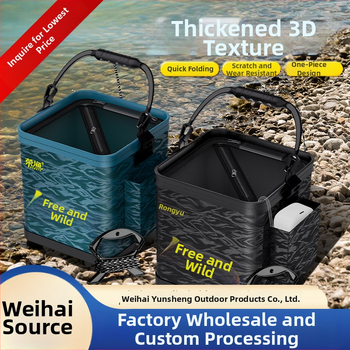 Pārnēsājams saliekams ūdens spainis dzīvajiem zivīm, EVA materiāls, āra zvejai