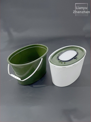 Ovāla dzīvo zivju kauss ar filtru, divslāņu PP, straumei, 714 g