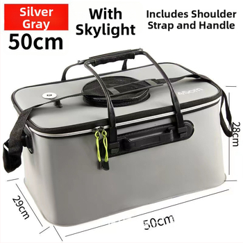 Saliekamā EVA tvertne dzīvajām zivīm, pastiprināta un daudzfunkcionāla (Materiāls: EVA; Kopējais svars: 1)