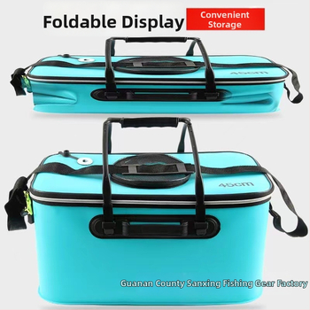 Saliekamā EVA tvertne dzīvajām zivīm, pastiprināta un daudzfunkcionāla (Materiāls: EVA; Kopējais svars: 1)