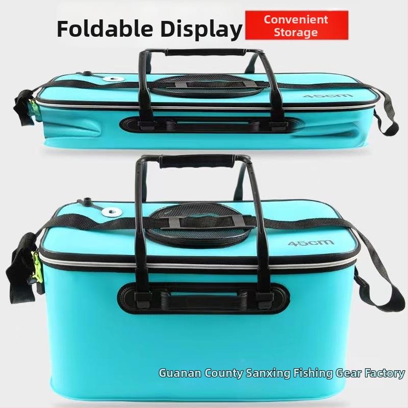 Saliekamā EVA tvertne dzīvajām zivīm, pastiprināta un daudzfunkcionāla (Materiāls: EVA; Kopējais svars: 1)