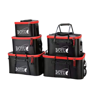 EVA materiāla dzīvu zivju spainis, saliekams, daudzfunkcionāls makšķerēšanas konteineris ar rokturi, svars 0.7 kg