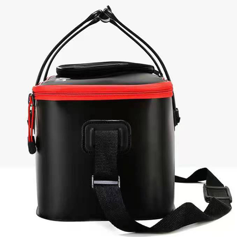 EVA materiāla dzīvu zivju spainis, saliekams, daudzfunkcionāls makšķerēšanas konteineris ar rokturi, svars 0.7 kg