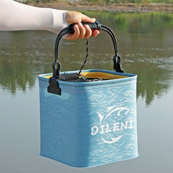 Galeată pliabilă pătrată pentru pescuit | Material: Adeziv moale | 1 buc.