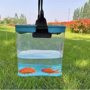 Găleată pătrată din EVA pentru pești vii, portabilă, cu protecție împotriva căderilor