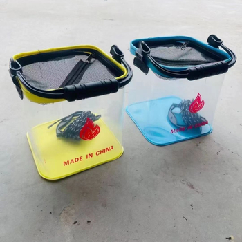 Găleată pătrată din EVA pentru pești vii, portabilă, cu protecție împotriva căderilor