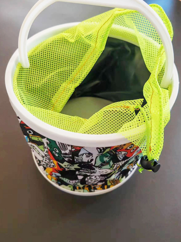 Saliekams ūdens spainis ar auklu, automašīnai piestiprināms, pret lēcieniem tīkls, Oxford audums