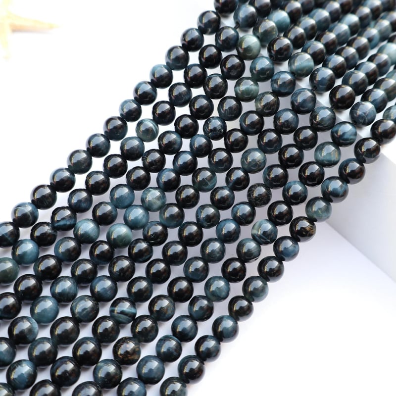 Mărgele din piatră naturală ochi de tigru, rotunde, stil sofisticat; tăiere, șlefuire și lustruire; model repetat