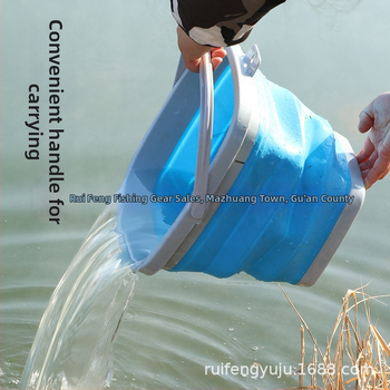 Sulankstomas silikoninis vandens kibiras žvejybai ir lauko naudojimui, daugiafunkcinis teptukų plovimo kibiras