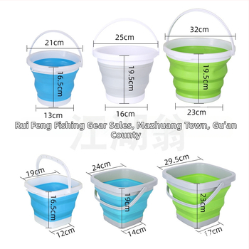 Sulankstomas silikoninis vandens kibiras žvejybai ir lauko naudojimui, daugiafunkcinis teptukų plovimo kibiras