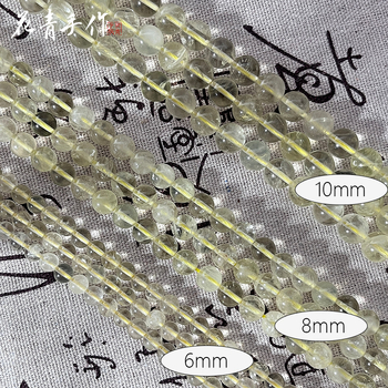 Citromkvarc gyöngyök DIY ékszerekhez, polírozottak, félkész kiegészítők