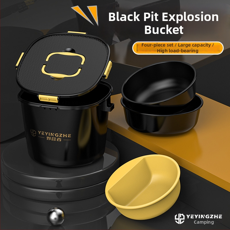 Štvordielny set nádob na nástrahy z ABS, s popruhmi pre rybolov