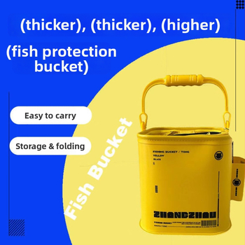 Sulankstomas EVA žvejybos kibiras gyviems žuvims, su rankena, tvirta konstrukcija