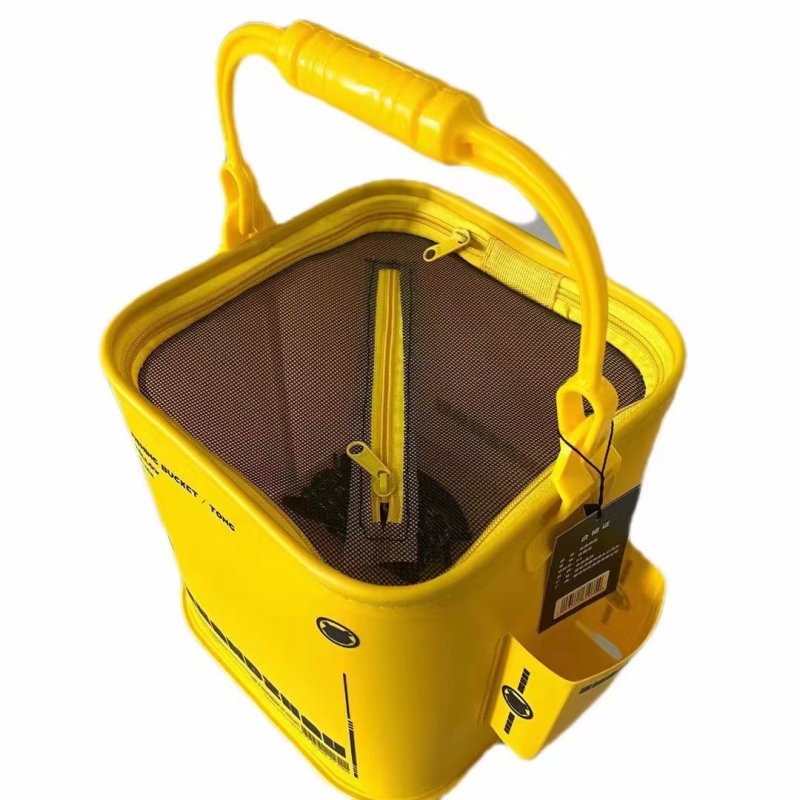 Sulankstomas EVA žvejybos kibiras gyviems žuvims, su rankena, tvirta konstrukcija