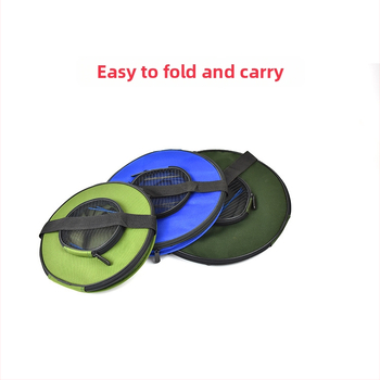 Drobės žvejybos kibiras su dangčiu, nešiojamas gyvų žuvų dėklas, talpa iki 9 litrų