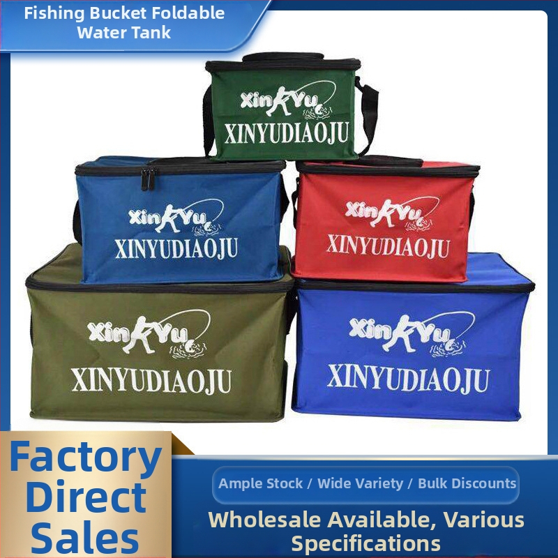 Drobės žvejybos kibiras su dangčiu, nešiojamas gyvų žuvų dėklas, talpa iki 9 litrų