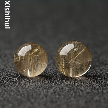 Prírodné brazílske zlaté kryštálové guľôčky — voľné korálky, brúsenie a leštenie, materiál: zlatý kryštál, vydanie jar 2025