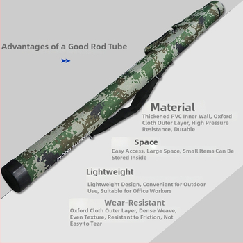 Trubica na uskladnenie rybárskych prútov z PVC Oxford cloth, prenášateľná cez rameno, Upper Mingchuan