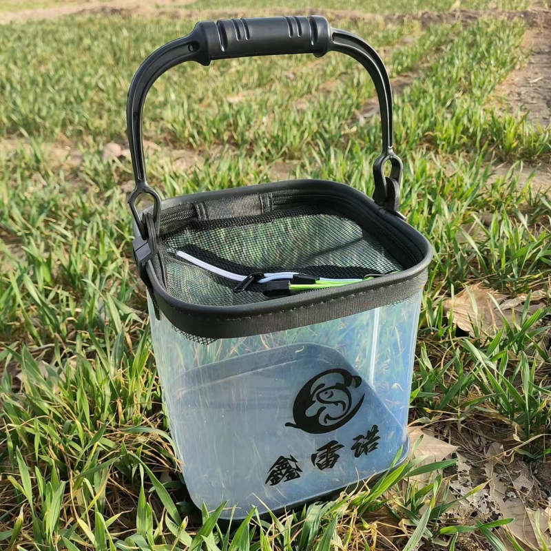 Skladacie prenosné vedro na živé ryby s priehľadným dnom – EVA vedro od značky Stars