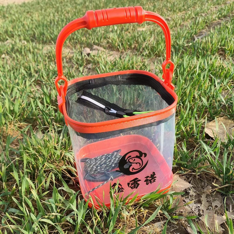 Skladacie prenosné vedro na živé ryby s priehľadným dnom – EVA vedro od značky Stars