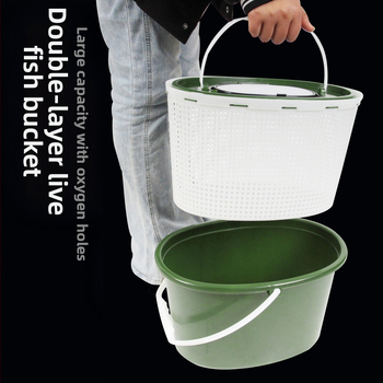 Vedro na ryby – jednovrstvový pevný plášť, viacúčelové, Hengchang, plast