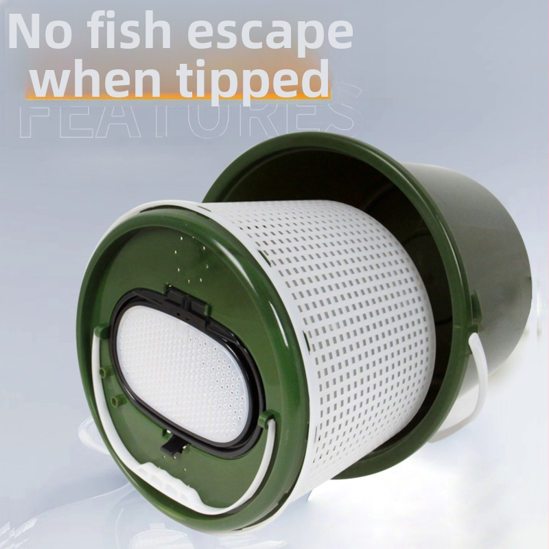 Vedro na ryby – jednovrstvový pevný plášť, viacúčelové, Hengchang, plast