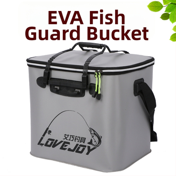 EVA žvejybos kibiras su vandeniui atspariomis sulankstoma konstrukcija, sustiprinta, svoris 1 kg