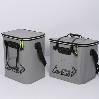 EVA žvejybos kibiras su vandeniui atspariomis sulankstoma konstrukcija, sustiprinta, svoris 1 kg