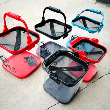 Permatomas EVA indas gyviems žuvims upės žvejybai, su kabinamu deguonies siurbliu