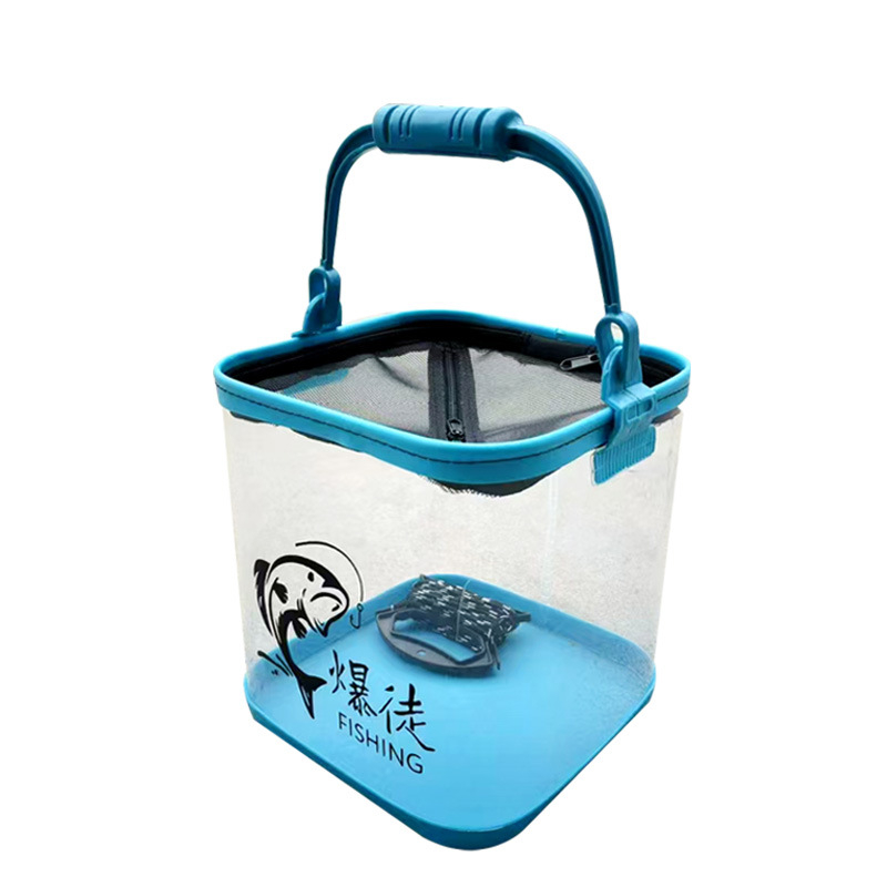 Permatomas EVA indas gyviems žuvims upės žvejybai, su kabinamu deguonies siurbliu