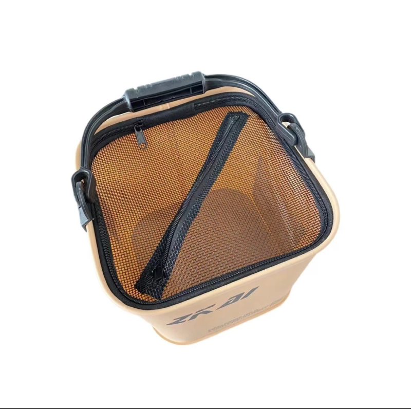 Sulankstomas vandens kibiras su tinklu ir šonine kišene – EVA medžiaga skirta lauko naudojimui