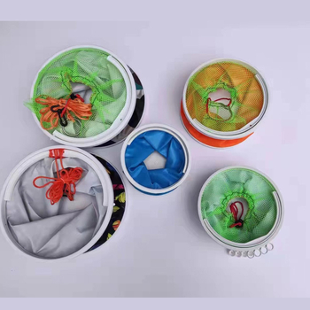 Plátený rybársky kôš s lanom, Yujia – Materiál: plátno; Pôvod: Čína