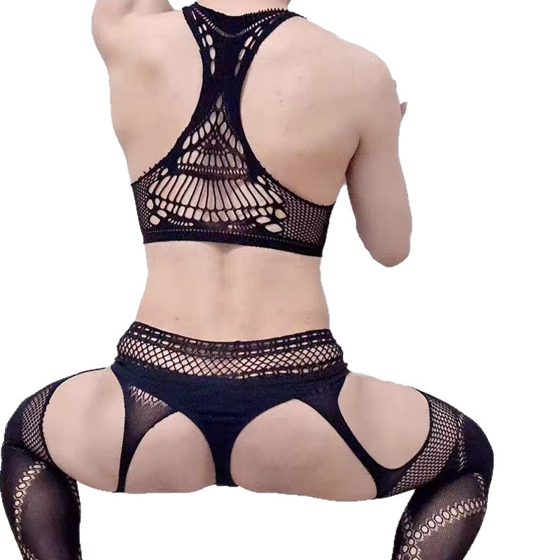 Mužský sieťový dvojdielny set spodnej bielizne s otvoreným rozkrokom, polyester 70–80%, balenie v taške, zimná edícia 2025