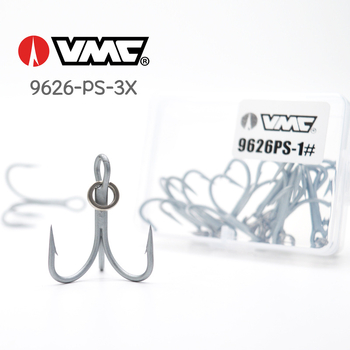 Set željeznih udica za ribolov mamcima, VMC 9626PS trostruko ojačane, s bodljama, 10 kom u vrećici